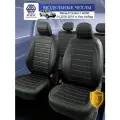 Чехлы на сиденья Renault Duster-1 2010-2015 40/60 Без AirBag из экокожи (чёрный-белый)