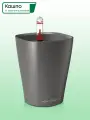 Кашпо с автополивом Lechuza MINI DELTINI Premium, L10 W10 H13 см, антрацит металлик матовое / горшок для цветов