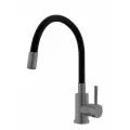 Смесительль Esko Snake K44Grafit для кухни, гибкий излив, черный графит