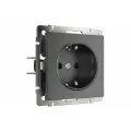 WERKEL розетка с заземлением графит рифленый W1171004 a050761 для встроенного монтажа