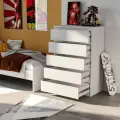 Комод мальта с пятью выдвижными ящиками, 803х480х1212, цвет Белый.