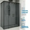 Душевой уголок GWMPSLRC865 115x125 см, цвет фурнитуры черный матовый, стекло графитовое закаленное 8/6 мм