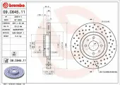BREMBO 09C64511 Диск тормозной перед ABARTH 500 08-