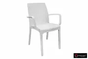Стул B: rattan INDIANA с подлокотниками, белый