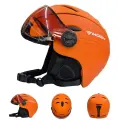 Лыжный шлем MOON 2 в 1 с очками Оранжевый, XL(61-64cm), Orange