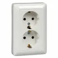 Systeme Electric Wessen ХИТ внутр Белая Розетка 2-ая с заземлением без шторок, 16А, 250В RS16-236-B