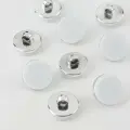 Набор пластиковых пуговиц на ножке, d 15 мм, 10 шт, матовые, цвет белый/серебряный, 4 уп