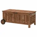 Деревянный сундук-скамья с ящиком, на колесах белая акация аллюр