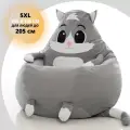 Кресло-мешок Котёнок 5xl, Велюр натуральный, Бескаркасное кресло груша животное игрушка, KresloGrusha.RML