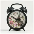 Часы - будильник настольные Париж, дискретный ход, 8 х 12.5 см, АА