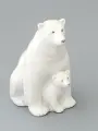 Статуэтка Медведи Белый Императорский фарфоровый завод, фарфор, роспись, 14см, белая
