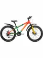 Велосипед горный SITIS CROSSER 7SP 24 (2025) Red-Green-Yellow/красный-зеленый-желтый, подростковый на рост 130-145 см