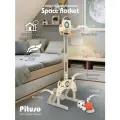 Стойка баскетбольная Pituso Space Rocket, с футбольными воротами, детский гольф, белый