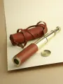 Сувенирная подзорная труба Tanishka, с кожаным футляром, латунь, 14х6 см
