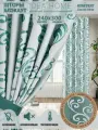 Комплект штор из 2 шт по 150 см блэкаут/ blackout IDEA HOME светозащитные для комнаты , кухни , спальни , гостиной и дачи 300*240 см , двусторонние , бело-бирюзовые