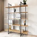 Дизайнерский Металлический Стеллаж лофт LIBRON 5 полок (175х134х34) Дуб Сонома