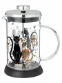Френч-пресс Agness Парижские Коты, из жаропрочного стекла, 600 мл