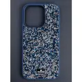 Чехол Swarovski для iPhone 14 Pro Max, силиконовый / Голубое серебро
