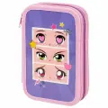 Пенал школьный 3 отделения Пифагор Anime eyes, ламинированный картон, 19х11см (272251)