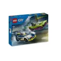 Конструктор LEGO City 60415 Погоня на полицейской машине и маслкаре, 213 дет.