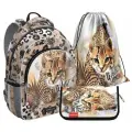 Школьный рюкзак ErichKrause® ErgoLine® 15L Wild Cat с наполнением 48459-set