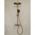 Душевая система с тропическим душем и смесителем с термостатом, матовая медь