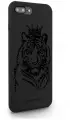 Черный силиконовый чехол MustHaveCase для iPhone 7/8 Plus Тигр с Короной для Айфон 7/8 Плюс