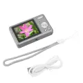 12MP 1080P Digital Camera 2.4in TFT Screen 16X Zoom Auto Focus Pocket for Student Vlog Gray