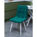 Мягкие стулья Тедди для кухни и комнаты со спинкой / 4 шт, изумрудный