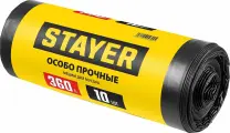 Строительные мусорные мешки STAYER HEAVY DUTY, 360 л, 10 шт, черные, особопрочные 39157-360