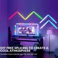 Светильник настенный модульный (4 прямых модуля + 3 угловых), умная RGB панель, неоновые лампы со светомузыкой