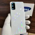 Крышка для Samsung S20 - стеклянная панель хорошее качество (белого цвета)