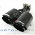 Раздвоенная насадка AKRAPOVIC (открытого типа) на глушитель (левая) 51-89мм (карбон, черная)