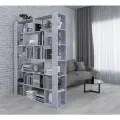 Стеллаж Перегородка в стиле Лофт модель Сальса Цемент Светлый (ШхВхГ) 150х180х28см.
