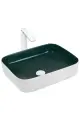 Раковина накладная WeltWasser 50/39/14 WW Elbach M2195 WG 10000005602 белая/зеленая