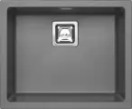 Мойка кухонная Alveus Quadrix Granital 50 прямоугольная, 56x46, мойка для кухни, серая, встраиваемая снизу, матовая