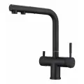 Смеситель для кухни выдвижной лейкой и с подключением под фильтр Hansen HN15058-C черный
