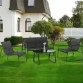 Мебель садовая, комплект стол, 2 стула и диван, водоотталкивающая ткань