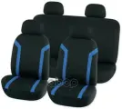 Комплект чехлов-рубашек на сиденья с подголовниками Черный с Синей полосой 8пр ARNEZI A0508008 ARNEZI арт. A0508008