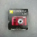 Цифровой компактный фотоаппарат Nikon Coolpix L26 красный, с коробкой