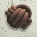 Подушка декоративная 45х45 коричневого цвета. Большая подушка узел на пол, шар (0271)