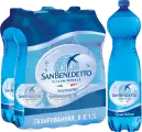 Вода минеральная San Benedetto (Сан Бенедетто) 6 шт. по 1,5 л, газированная, пэт