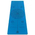 Коврик для йоги каучуковый нескользящий Art Yogamatic Sri Yantra Blue, 185х68х0.4 см, с рисунком Шри Янтра, синий