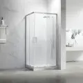 Душевой уголок Veconi RV-27CH с раздвижными дверьми 100х90х190 см, профиль хром, прозрачное стекло 5 мм