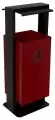 Урна уличная металлическая УОН-3 (опрокидывающаяся) с козырьком (Бордовая)