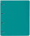 Тетрадь на кольцах со сменным блоком для учебы Большая, А4 (240х310 мм), 120 листов под кожу, клетка, Brauberg Joy, бирюзовый, 404507