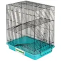 HOMEPET №3 33 см х 24 см х 38 см клетка для грызунов трехэтажная бирюзовая