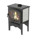 Печь-камин отопительная Везувий В8, сталь, чугун, 120м3, для дачи и дома
