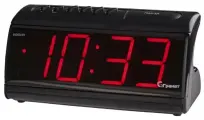 Будильник электронный сетевой светящийся красным гранат С-1861-Крас размер 19х9,5 см