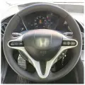 Накладка из натуральной кожи Кожа рулит на руль Honda Civic VIII (2006-2011), черная, с черной нитью, для замены штатной накладки без перфорации